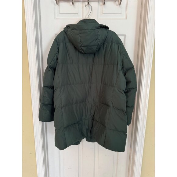J.Jill Green Hooded Full Zip Down Puffer Winter Coat Size 3X - Picture 10 of 10